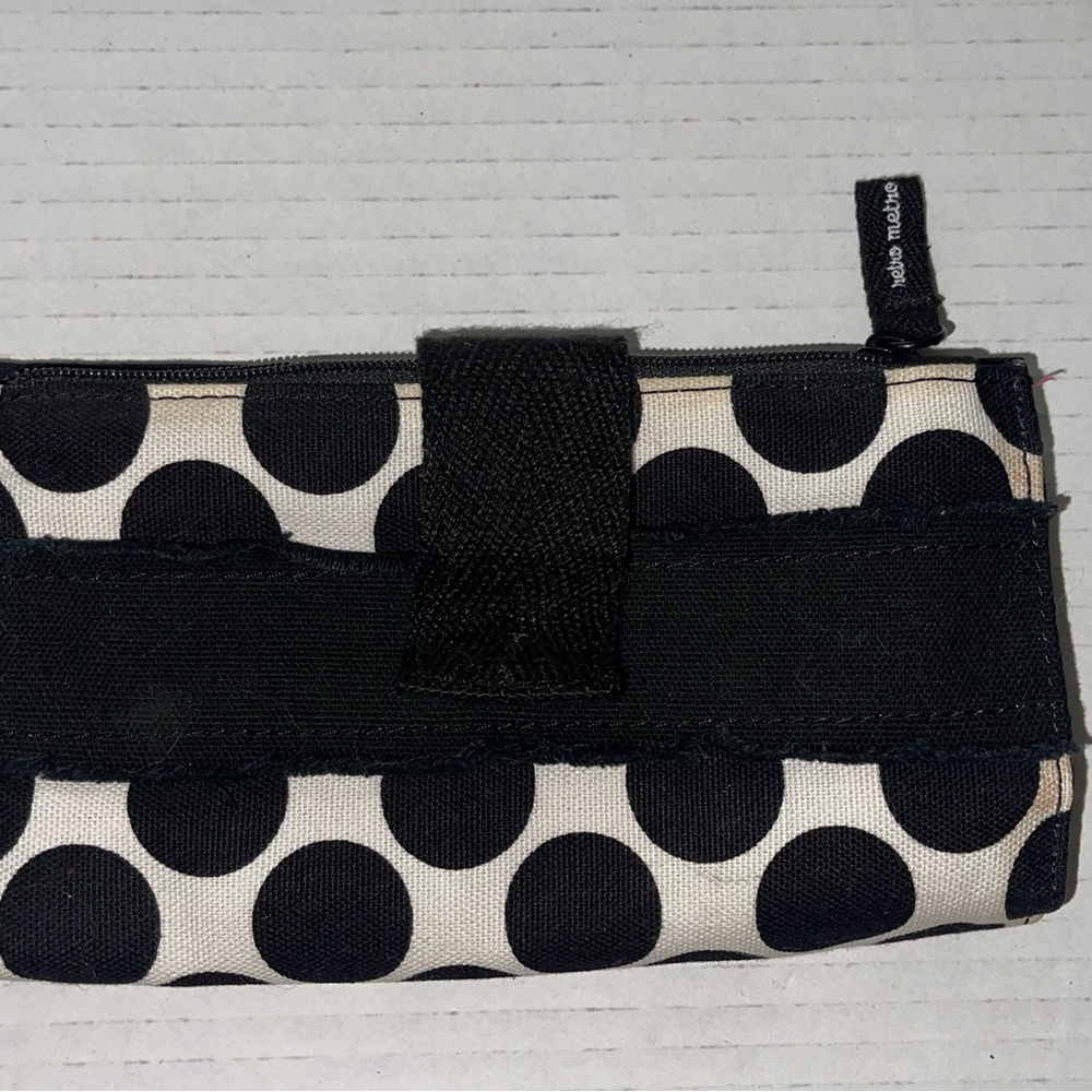 Thirty-One Wallet‎ Black White Canvas Billfold Style